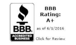 BBB | Accredited Business | BBB Rating A+ as of 6/1/2016 | Click for Review