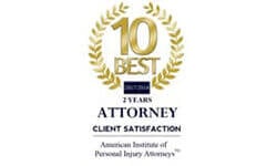 10 Best | 2 Years | Attorney | Client Satisfaction | American Institute Of Personal Injury Attorneys
